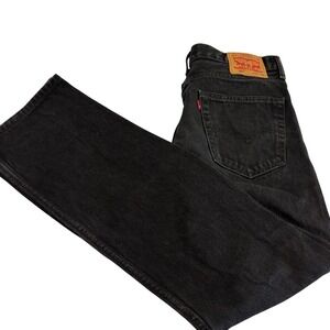 Levis 505 Mens Regular Fit Straight Leg Jeans Mens 34 x 29 Black Denim